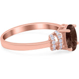 Art Deco Oval Natural Stone Wedding Ring