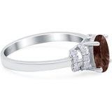 Art Deco Oval Natural Stone Wedding Ring