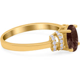 Art Deco Oval Natural Stone Wedding Ring