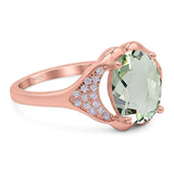 Oval Natural Stone Cluster Wedding Ring