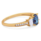 Art Deco Oval Natural Stone Trio Ring