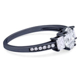 Art Deco Oval Natural Stone Trio Ring