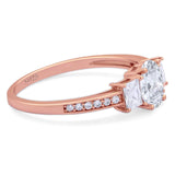 Art Deco Oval Natural Stone Trio Ring