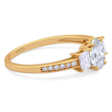 Art Deco Oval Natural Stone Trio Ring