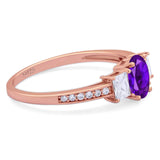 Art Deco Oval Natural Stone Trio Ring