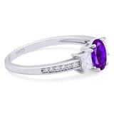 Art Deco Oval Natural Stone Trio Ring