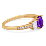 Art Deco Oval Natural Stone Trio Ring