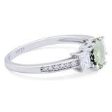 Art Deco Oval Natural Stone Trio Ring