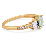 Art Deco Oval Natural Stone Trio Ring