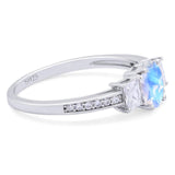 Art Deco Oval Natural Stone Trio Ring