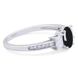 Art Deco Oval Natural Stone Trio Ring