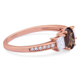 Art Deco Oval Natural Stone Trio Ring