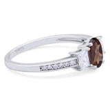 Art Deco Oval Natural Stone Trio Ring