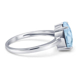 Solitaire Engagement Ring Oval Simulated Cubic Zirconia 925 Sterling Silver