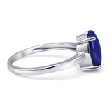 Solitaire Engagement Ring Oval Simulated Cubic Zirconia 925 Sterling Silver