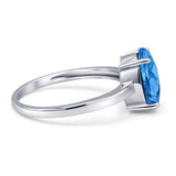 Solitaire Engagement Ring Oval Simulated Cubic Zirconia 925 Sterling Silver