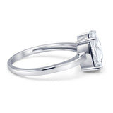 Solitaire Engagement Ring Oval Simulated Cubic Zirconia 925 Sterling Silver