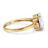 Solitaire Engagement Ring Oval Simulated Cubic Zirconia 925 Sterling Silver
