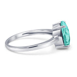 Solitaire Engagement Ring Oval Simulated Cubic Zirconia 925 Sterling Silver