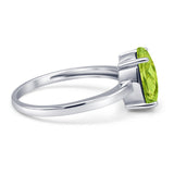 Solitaire Engagement Ring Oval Simulated Cubic Zirconia 925 Sterling Silver