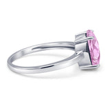 Solitaire Engagement Ring Oval Simulated Cubic Zirconia 925 Sterling Silver