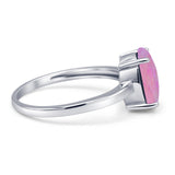 Solitaire Engagement Ring Oval Simulated Cubic Zirconia 925 Sterling Silver