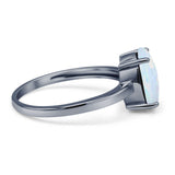 Solitaire Engagement Ring Oval Simulated Cubic Zirconia 925 Sterling Silver
