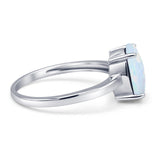 Solitaire Engagement Ring Oval Simulated Cubic Zirconia 925 Sterling Silver