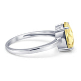 Solitaire Engagement Ring Oval Simulated Cubic Zirconia 925 Sterling Silver
