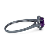 Art Deco Round Natural Stone Wedding Ring