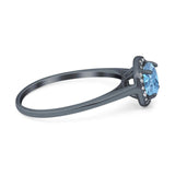 Art Deco Round Natural Stone Wedding Ring