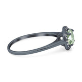 Art Deco Round Natural Stone Wedding Ring