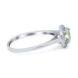 Art Deco Round Natural Stone Wedding Ring