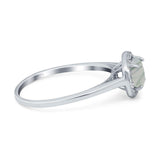 Art Deco Round Natural Stone Wedding Ring