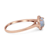Art Deco Round Natural Stone Wedding Ring