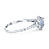 Art Deco Round Natural Stone Wedding Ring