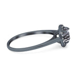 Art Deco Round Natural Stone Wedding Ring