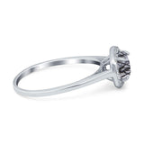 Art Deco Round Natural Stone Wedding Ring