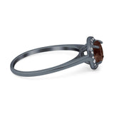 Art Deco Round Natural Stone Wedding Ring