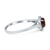 Art Deco Round Natural Stone Wedding Ring