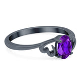 Minimalist Oval Natural Stone Solitaire Ring