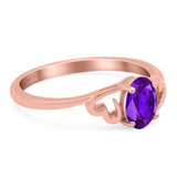 Minimalist Oval Natural Stone Solitaire Ring