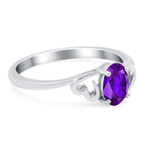 Minimalist Oval Natural Stone Solitaire Ring