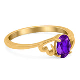 Minimalist Oval Natural Stone Solitaire Ring