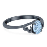 Minimalist Oval Natural Stone Solitaire Ring