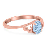 Minimalist Oval Natural Stone Solitaire Ring