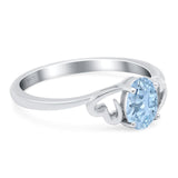 Minimalist Oval Natural Stone Solitaire Ring