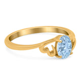 Minimalist Oval Natural Stone Solitaire Ring