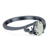 Minimalist Oval Natural Stone Solitaire Ring