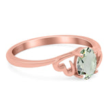 Minimalist Oval Natural Stone Solitaire Ring